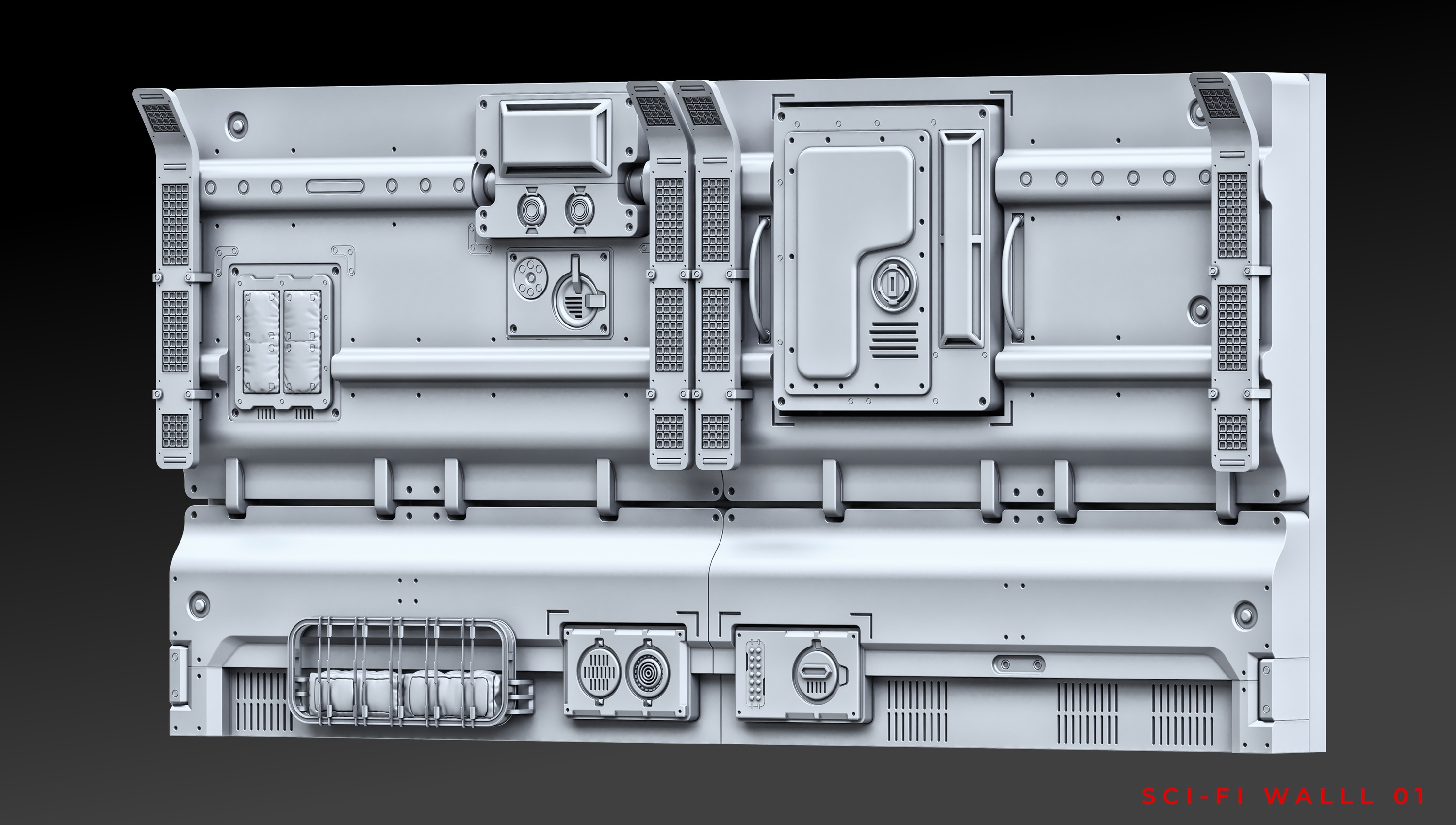 SCI-FI WALL PANELS VOL 04 3D model_1