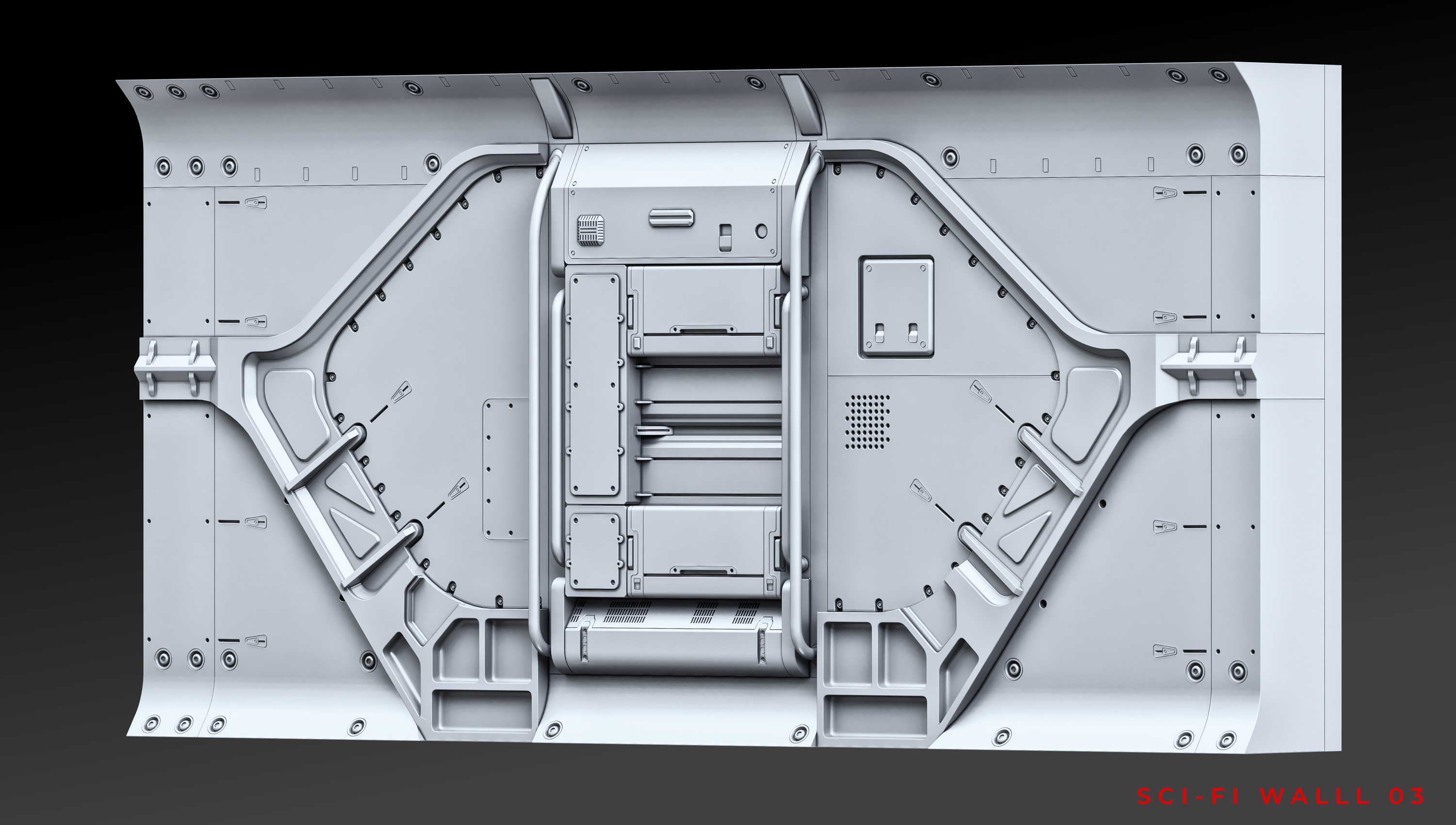 SCI-FI WALL PANELS VOL 04 3D model_5