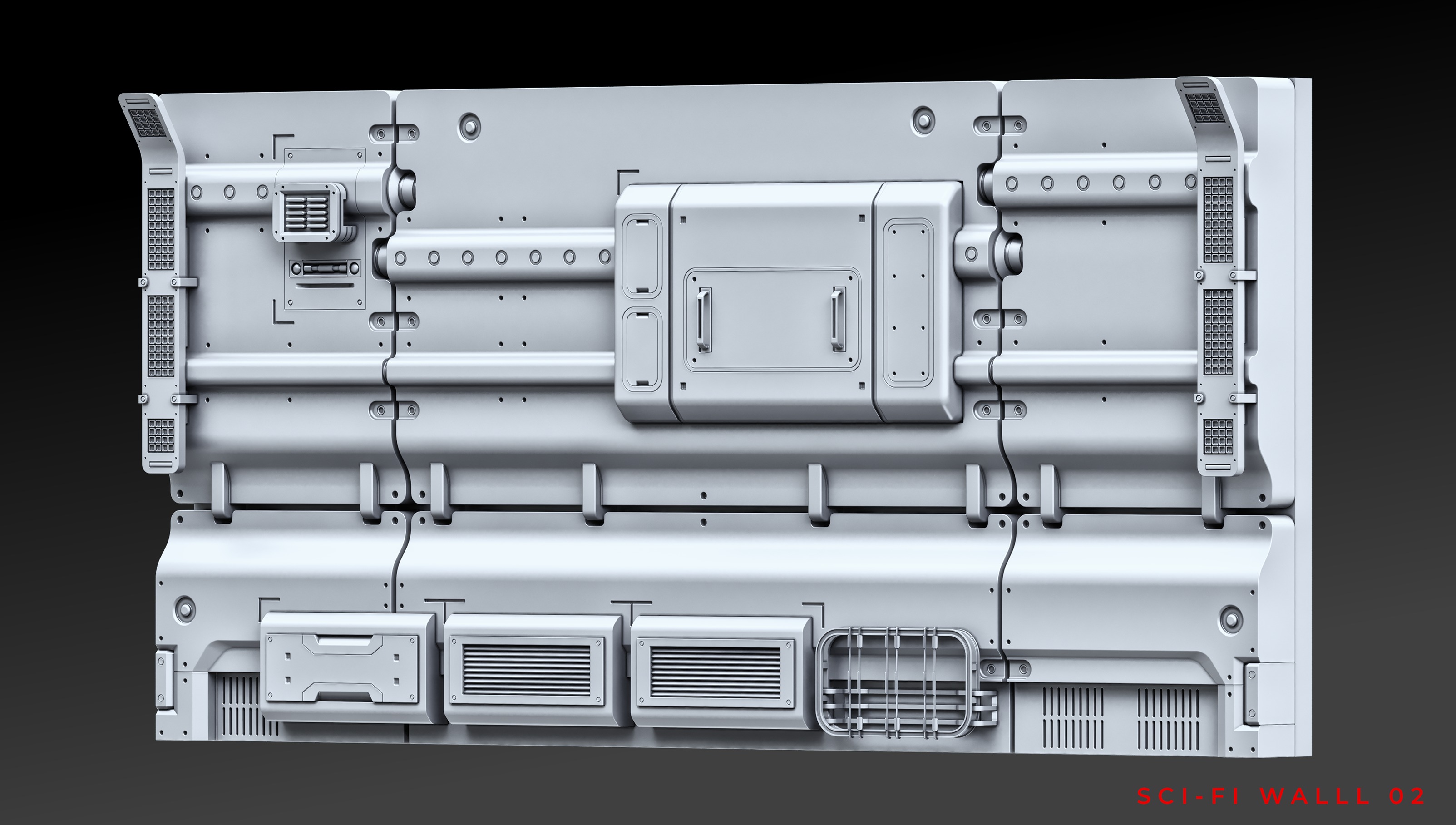 SCI-FI WALL PANELS VOL 04 3D model_3