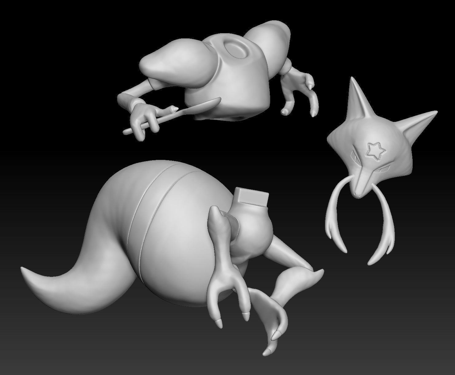 Pokemon Abra Kadabra Alakazam 3D print model_5