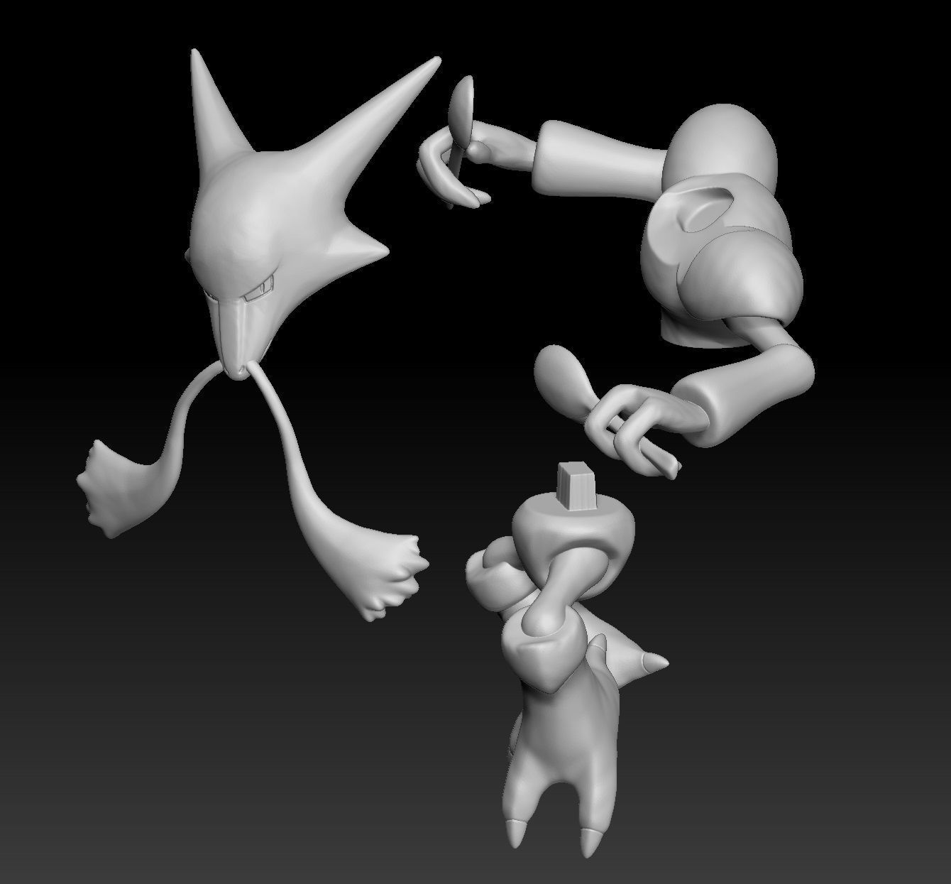 Pokemon Abra Kadabra Alakazam 3D print model_6