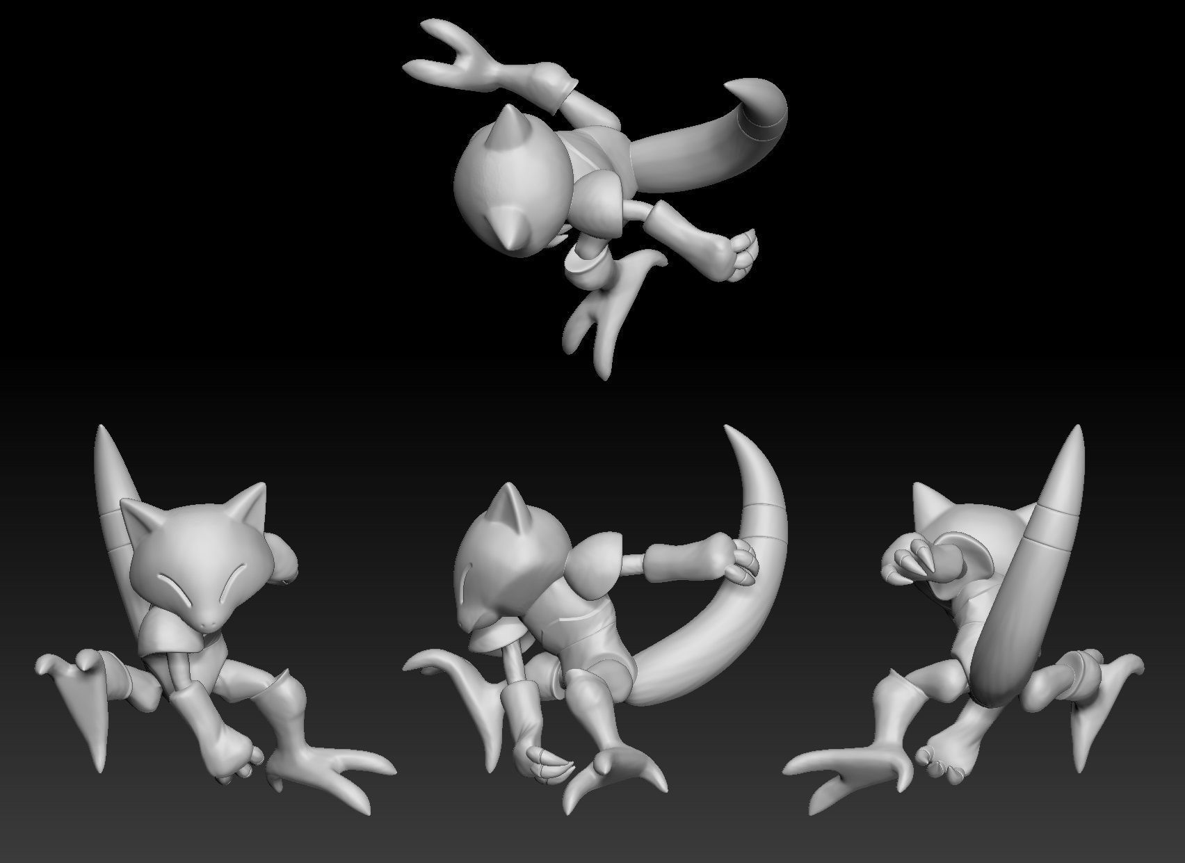 Pokemon Abra Kadabra Alakazam 3D print model_1