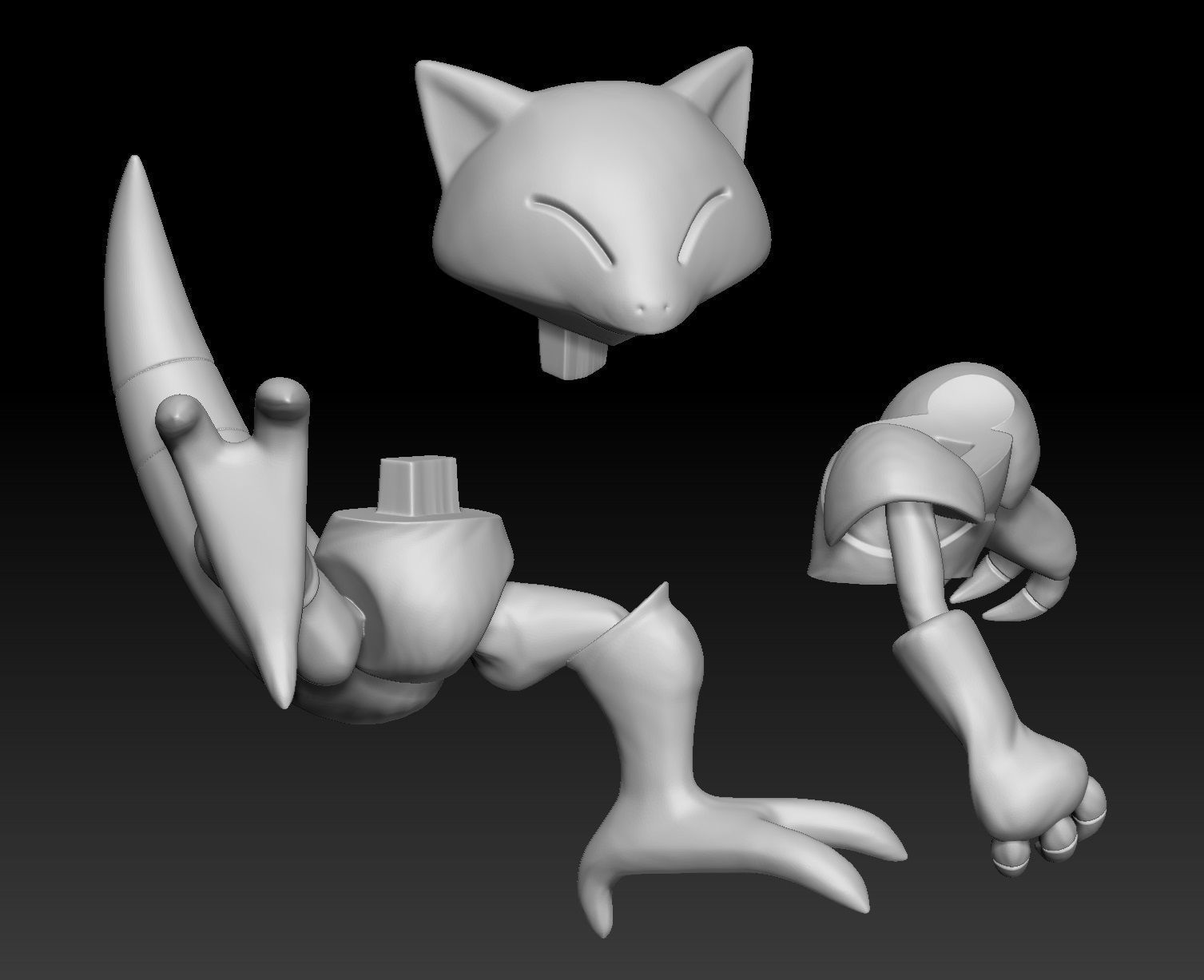 Pokemon Abra Kadabra Alakazam 3D print model_4