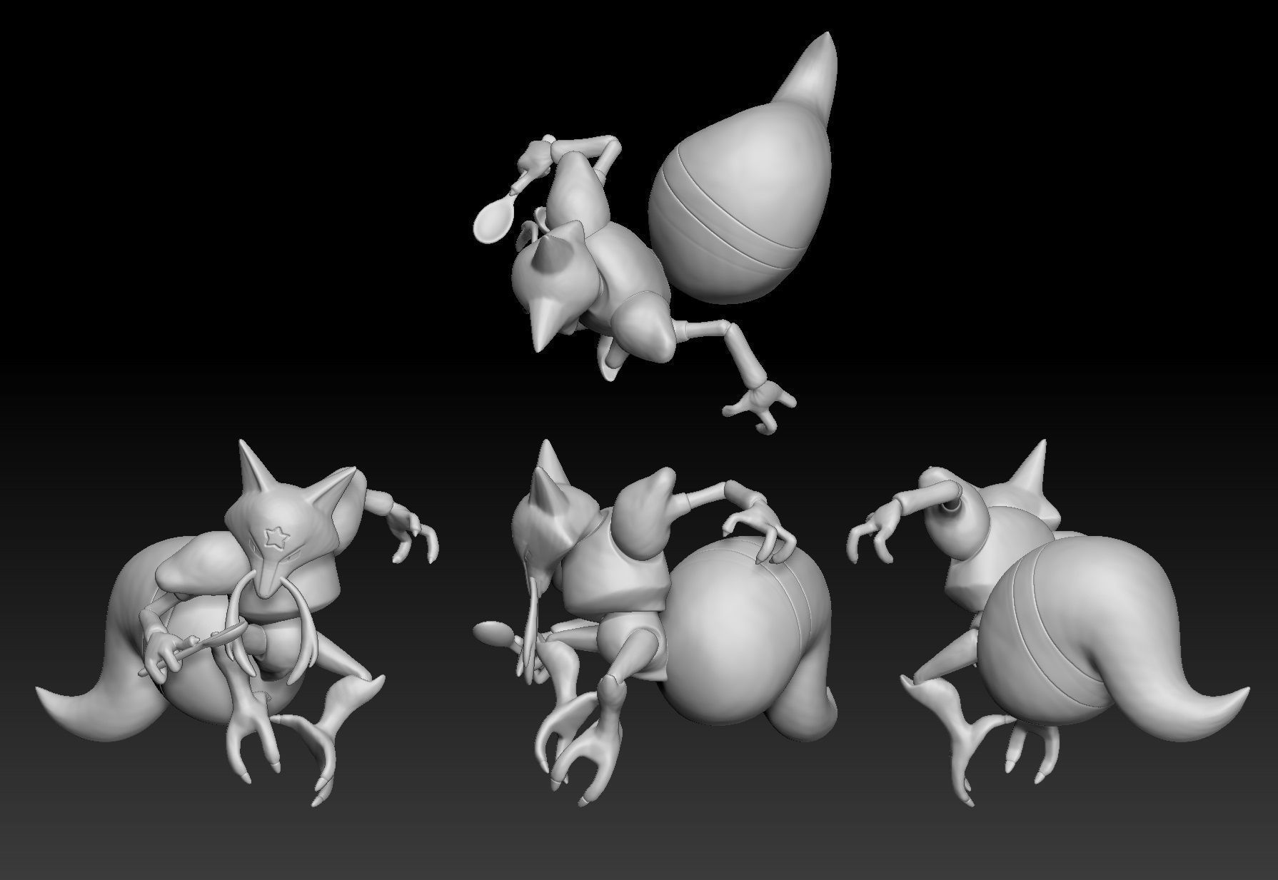 Pokemon Abra Kadabra Alakazam 3D print model_2