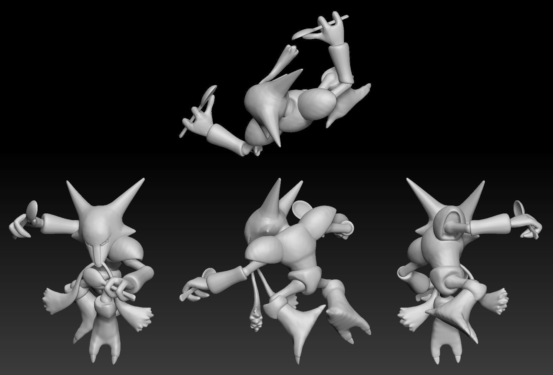 Pokemon Abra Kadabra Alakazam 3D print model_3