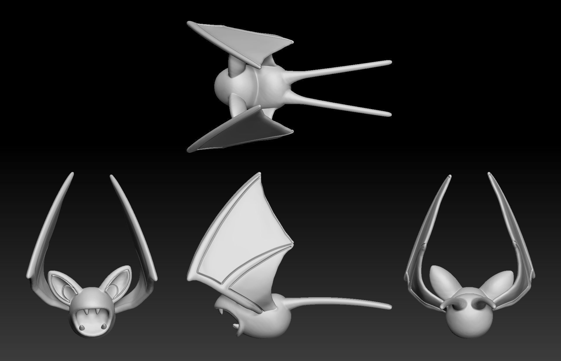 Pokemon Zubat Golbat Crobat 3D print model_1