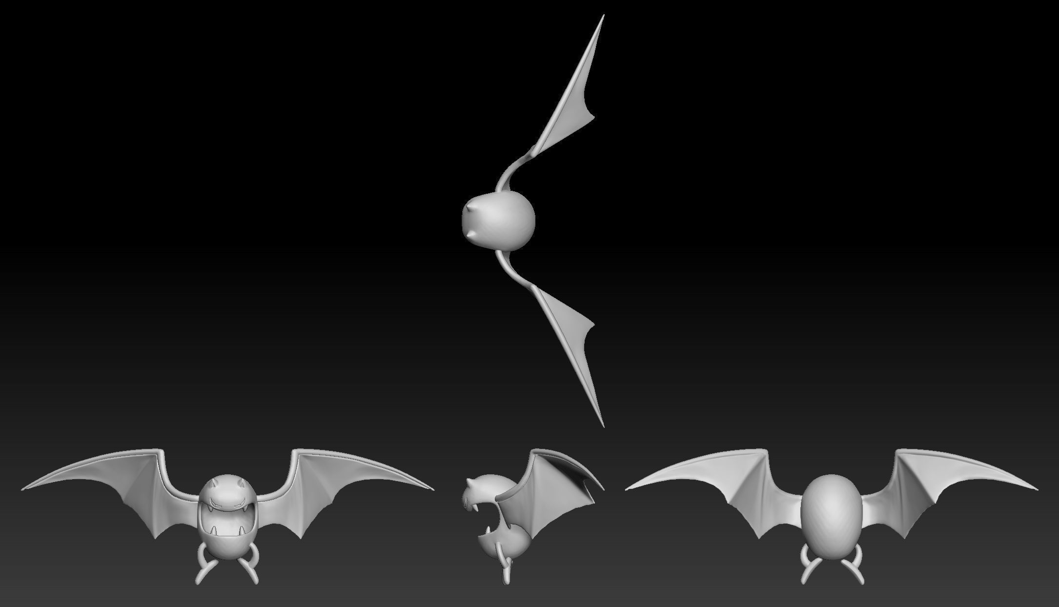 Pokemon Zubat Golbat Crobat 3D print model_2