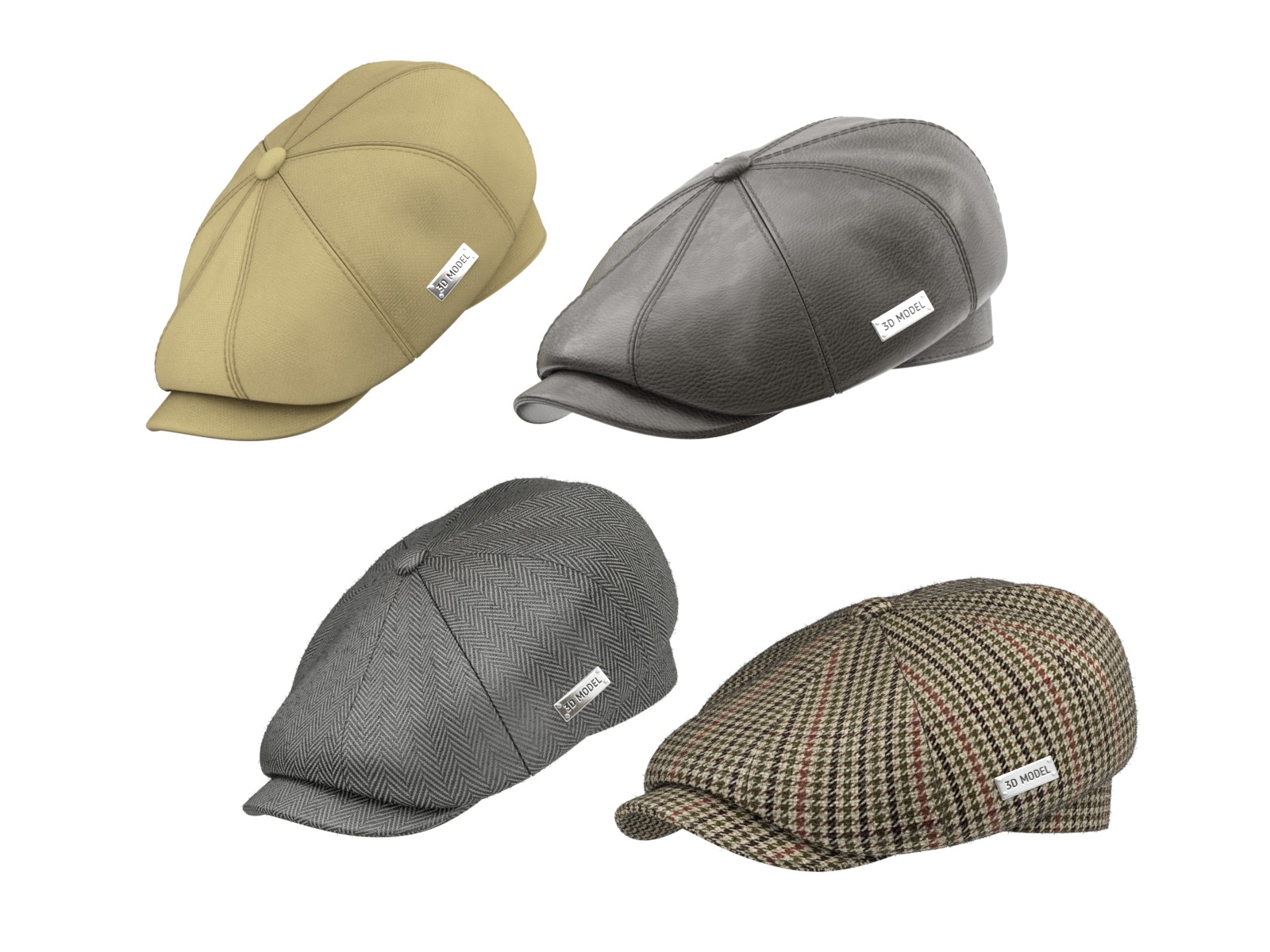 Newsboy Cap 3D model_1