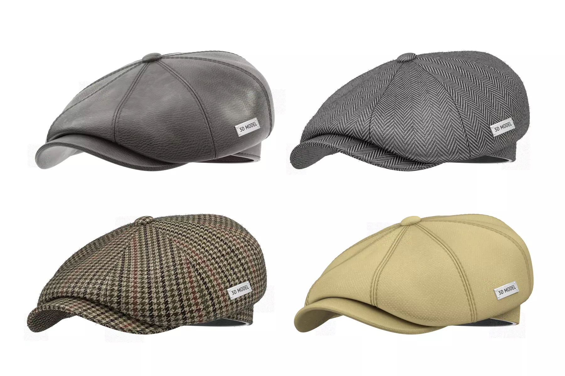 Newsboy Cap 3D model_0