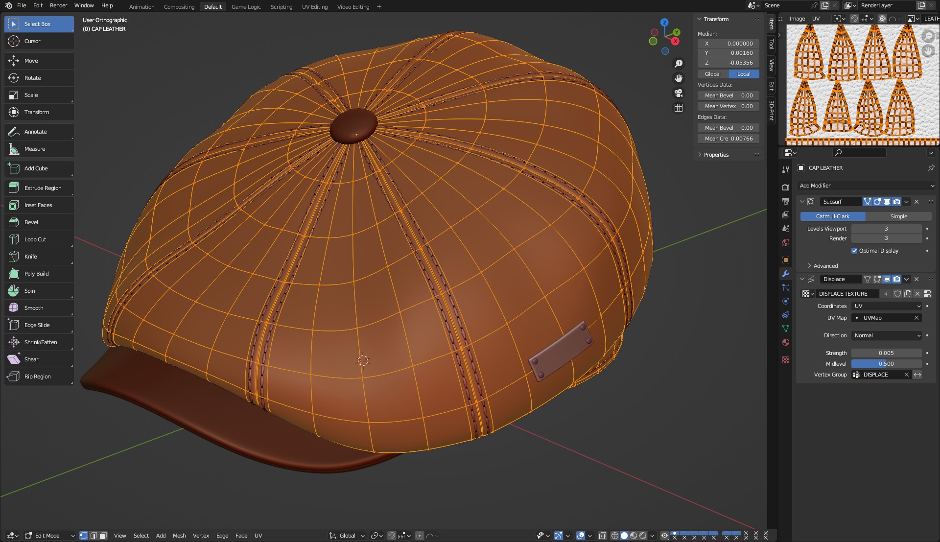 Newsboy Cap 3D model_22