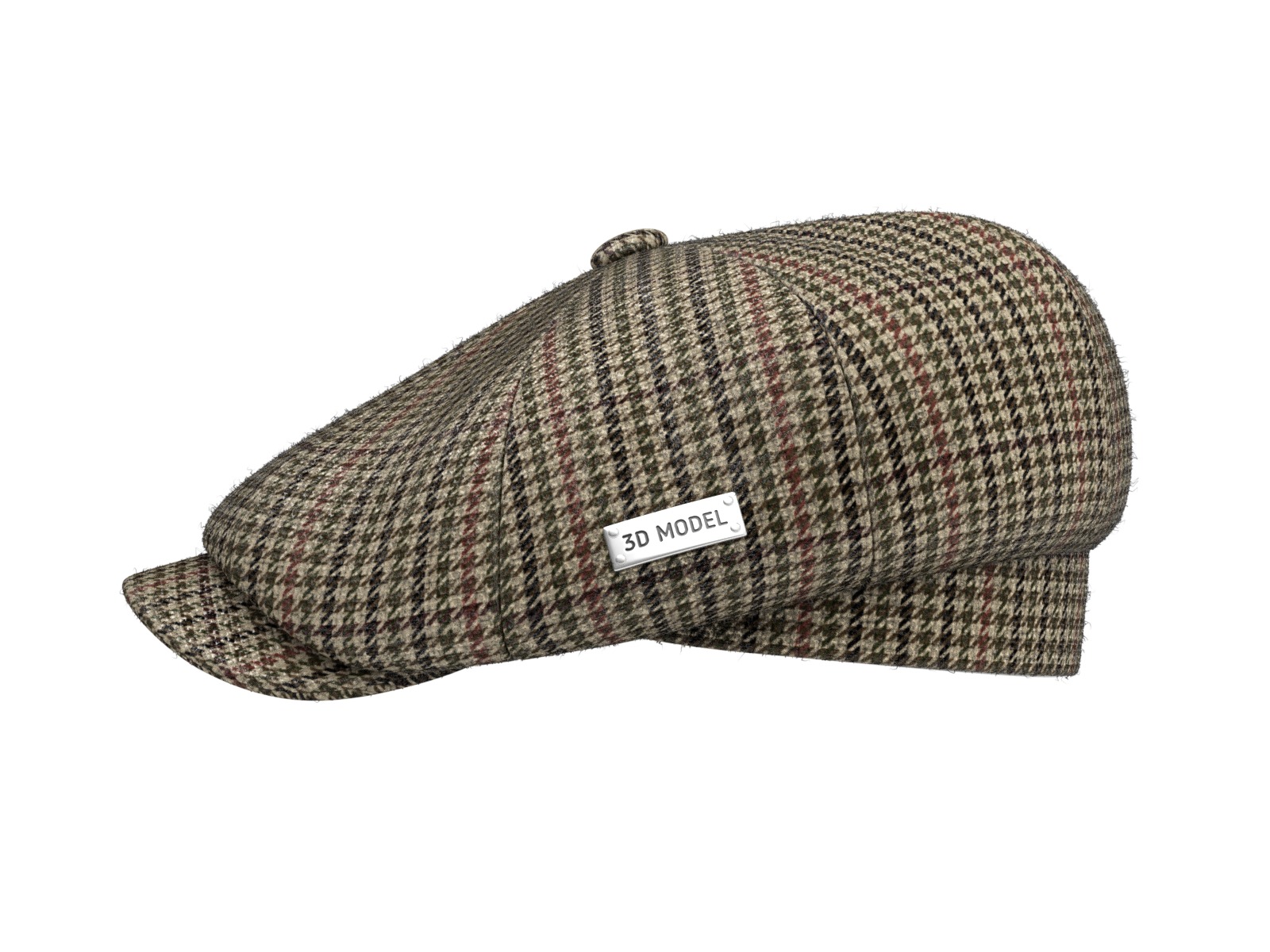 Newsboy Cap 3D model_5