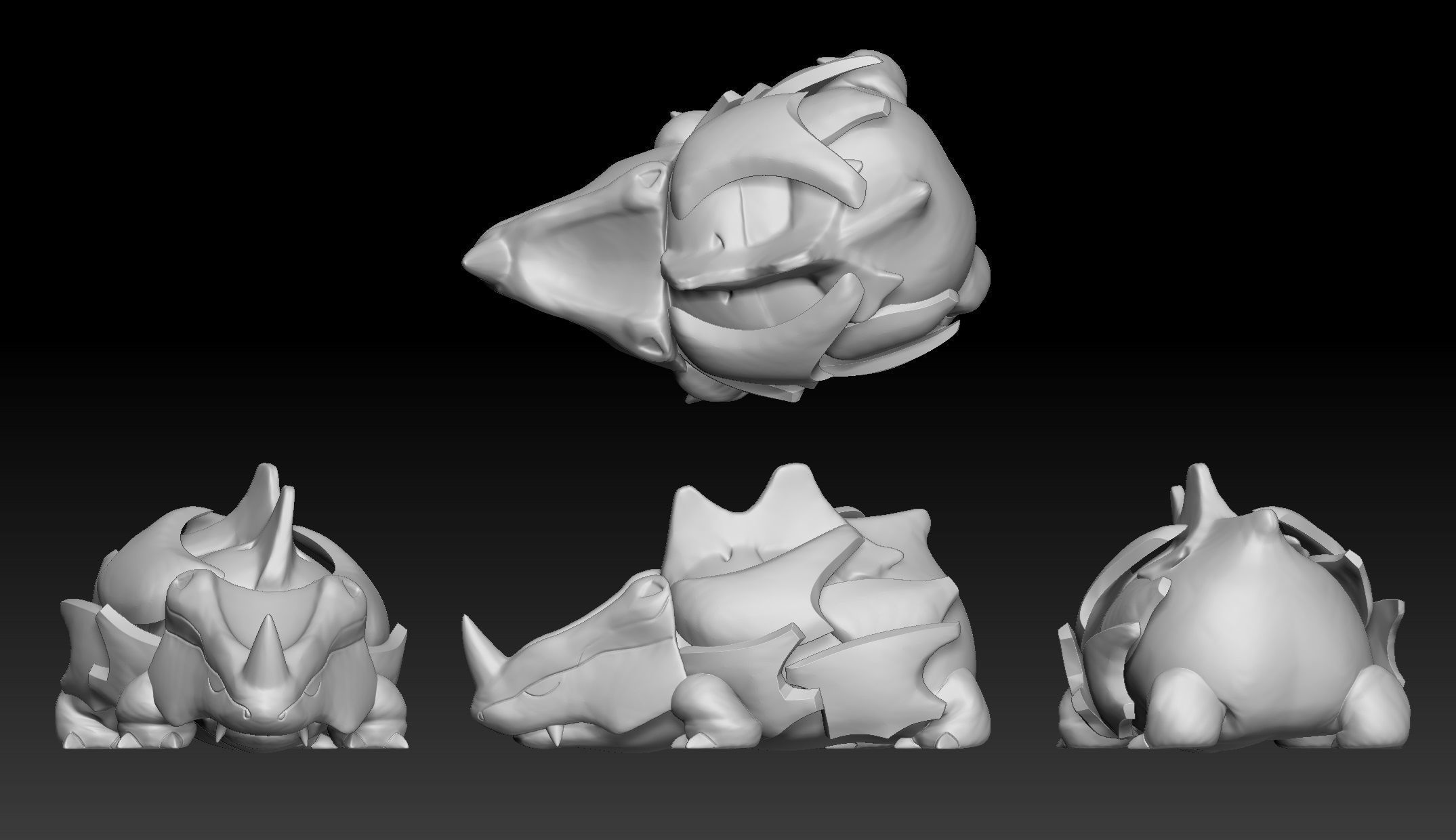 Pokemon Rhyhorn Rhydon Rhyperior 3D print model_1