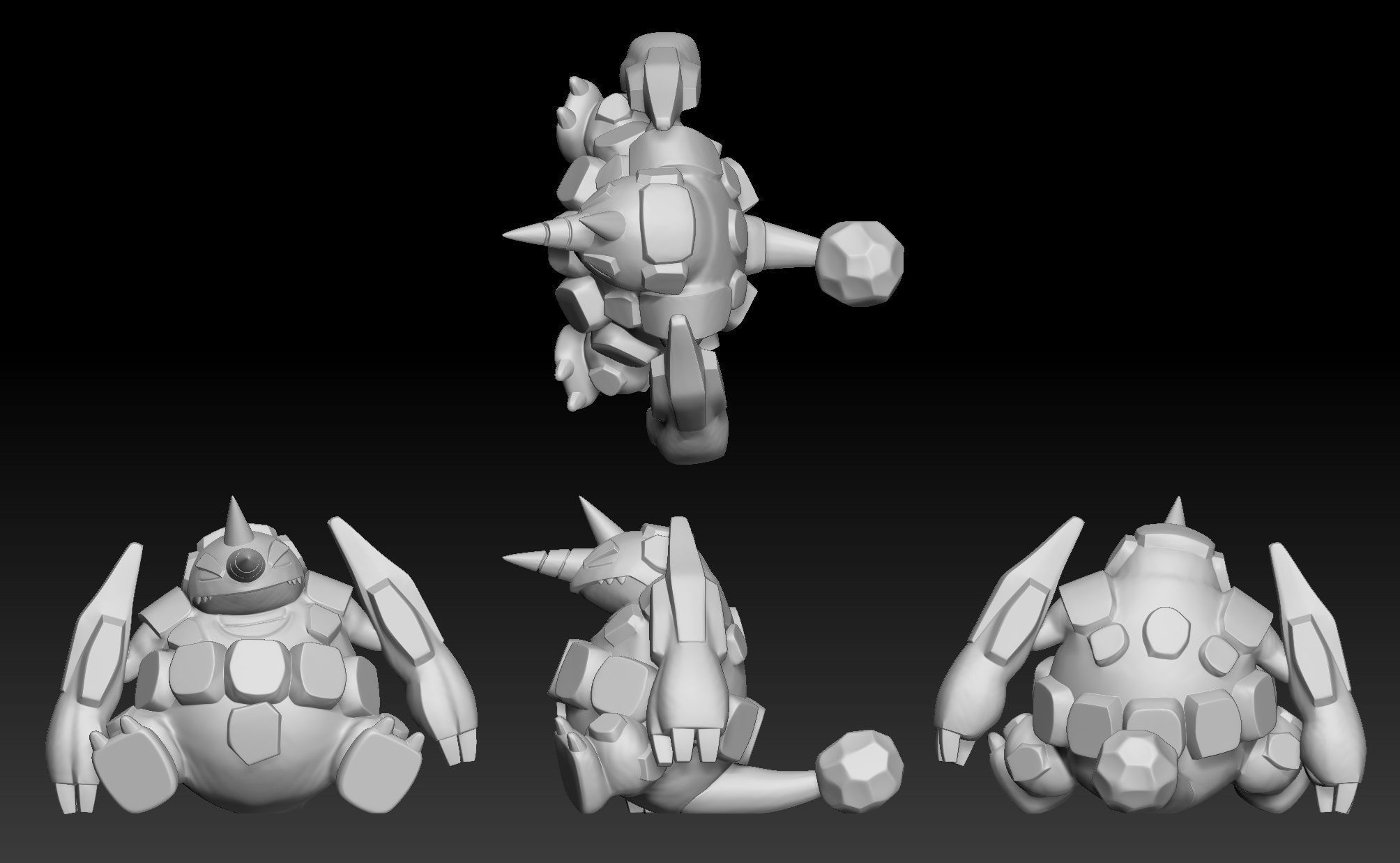 Pokemon Rhyhorn Rhydon Rhyperior 3D print model_3