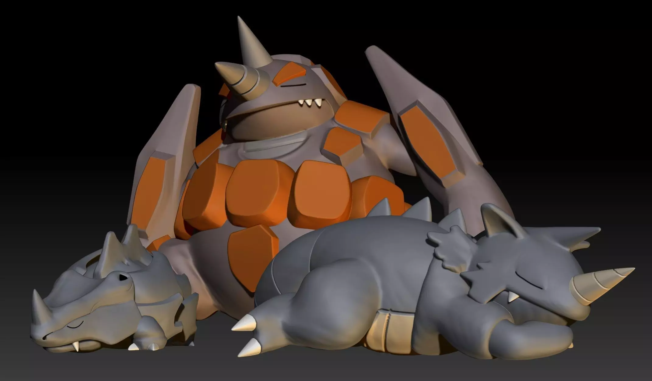 Pokemon Rhyhorn Rhydon Rhyperior 3D print model_0