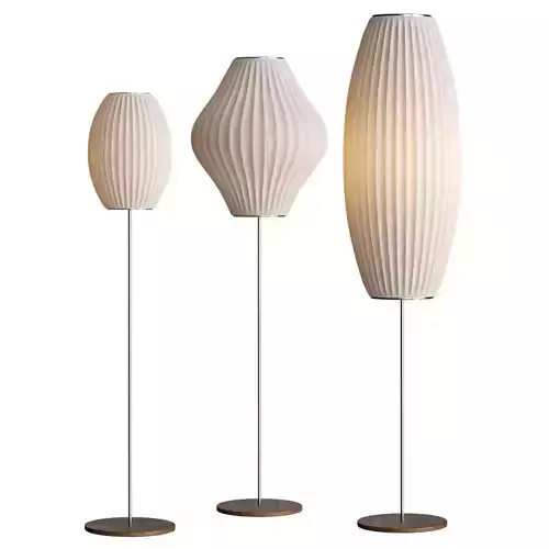 Bubble Lotus Floor Lamp Herman Miller Nelson Cigar