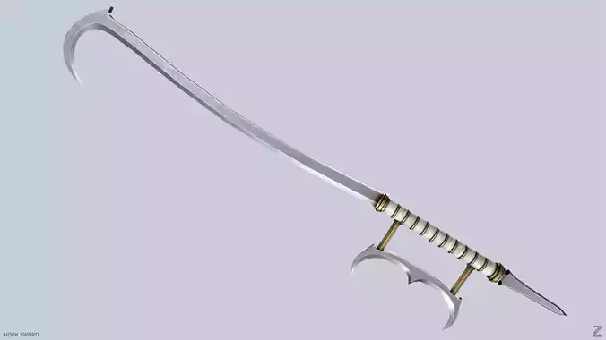 Hook sword Low-poly 3D model