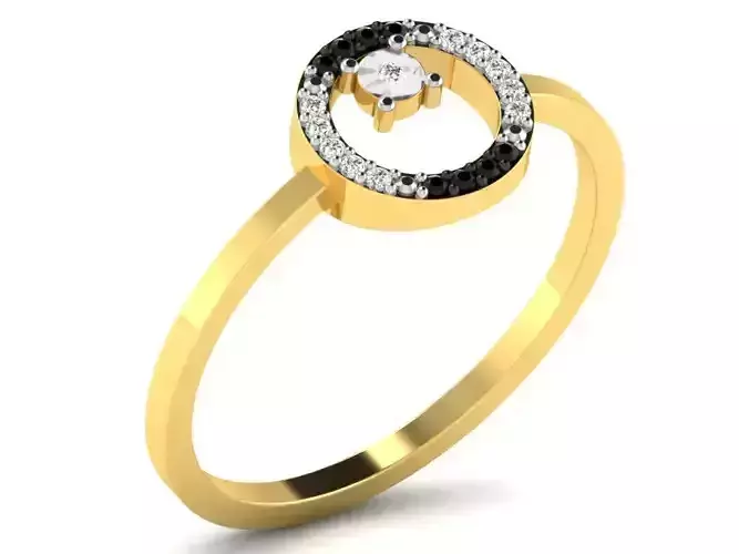 Light Weight Yellow Gold Diamond Ring DR-5852