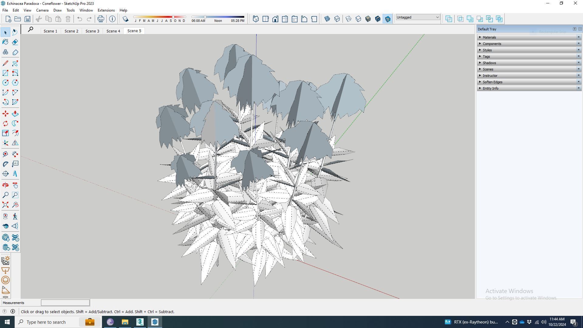 Plant   Echinacea Paradoxa - Coneflower Low-poly 3D model_8