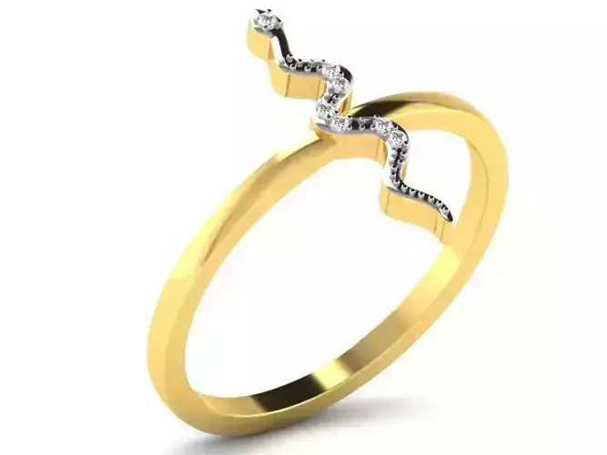 Light Weight Yellow Gold Diamond Ring DR-5867
