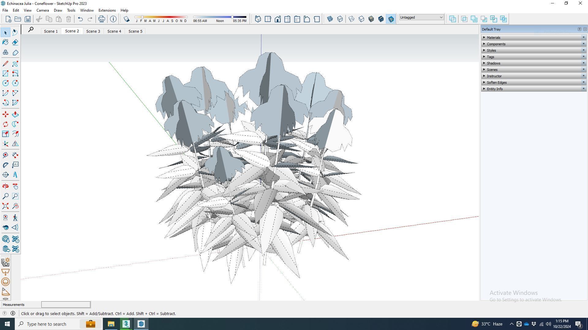 Plant  Echinacea Julia - Coneflower Low-poly 3D model_8