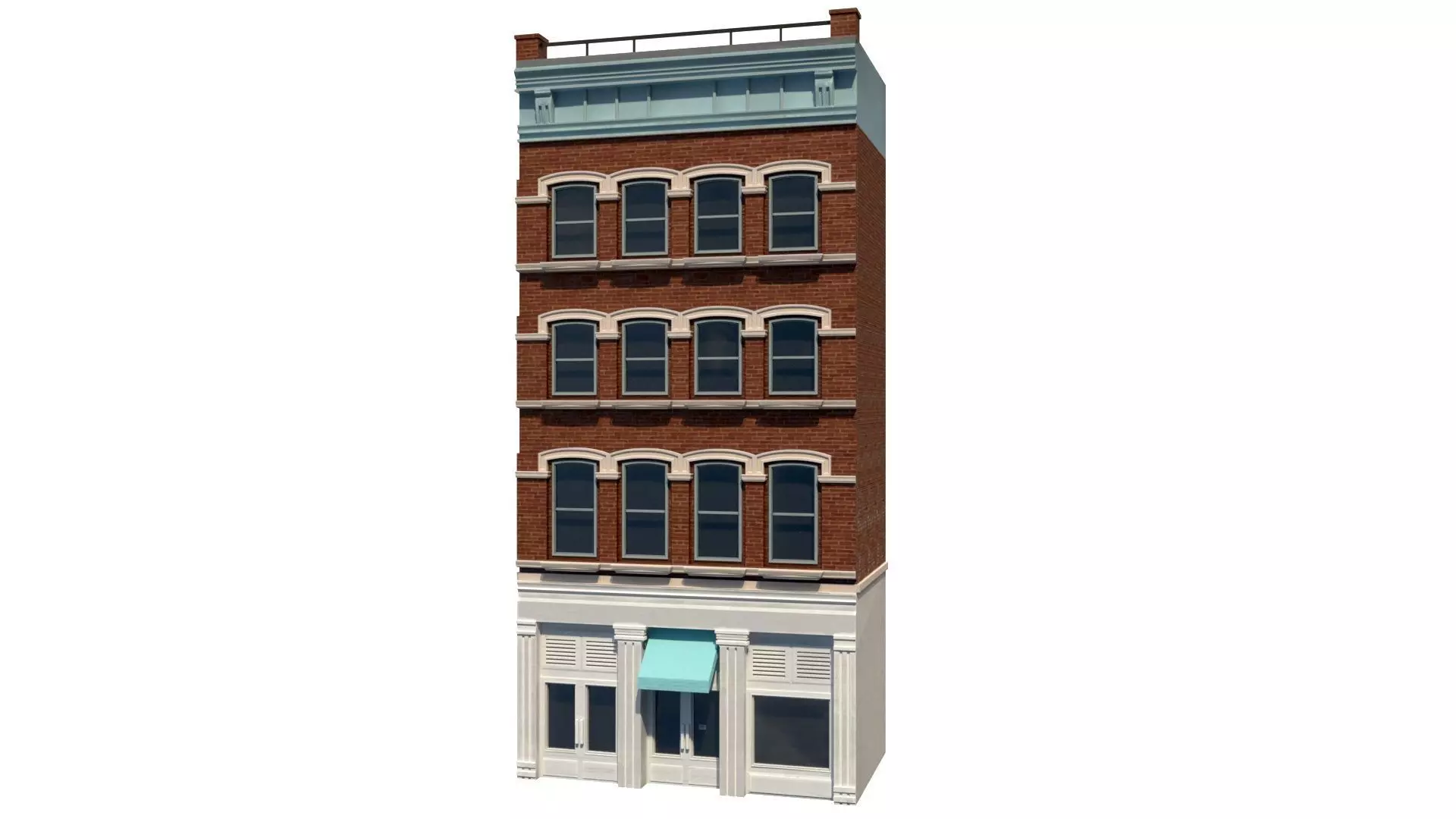 LowPoly FACADE Townhouse 2 Low-poly 3D model
