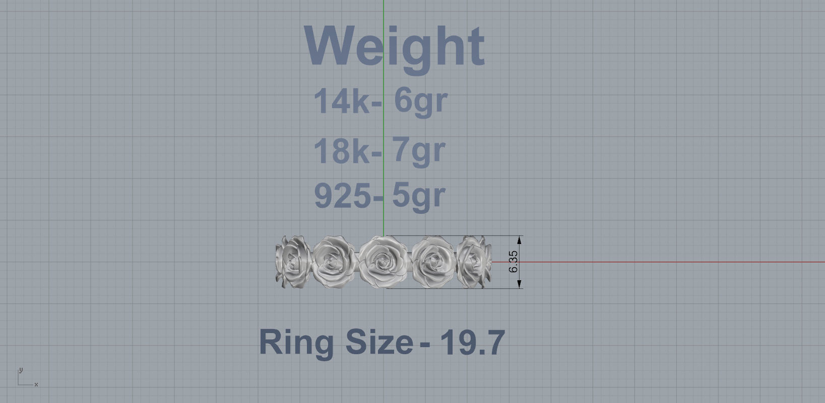 Rose Ring 3D print model_3