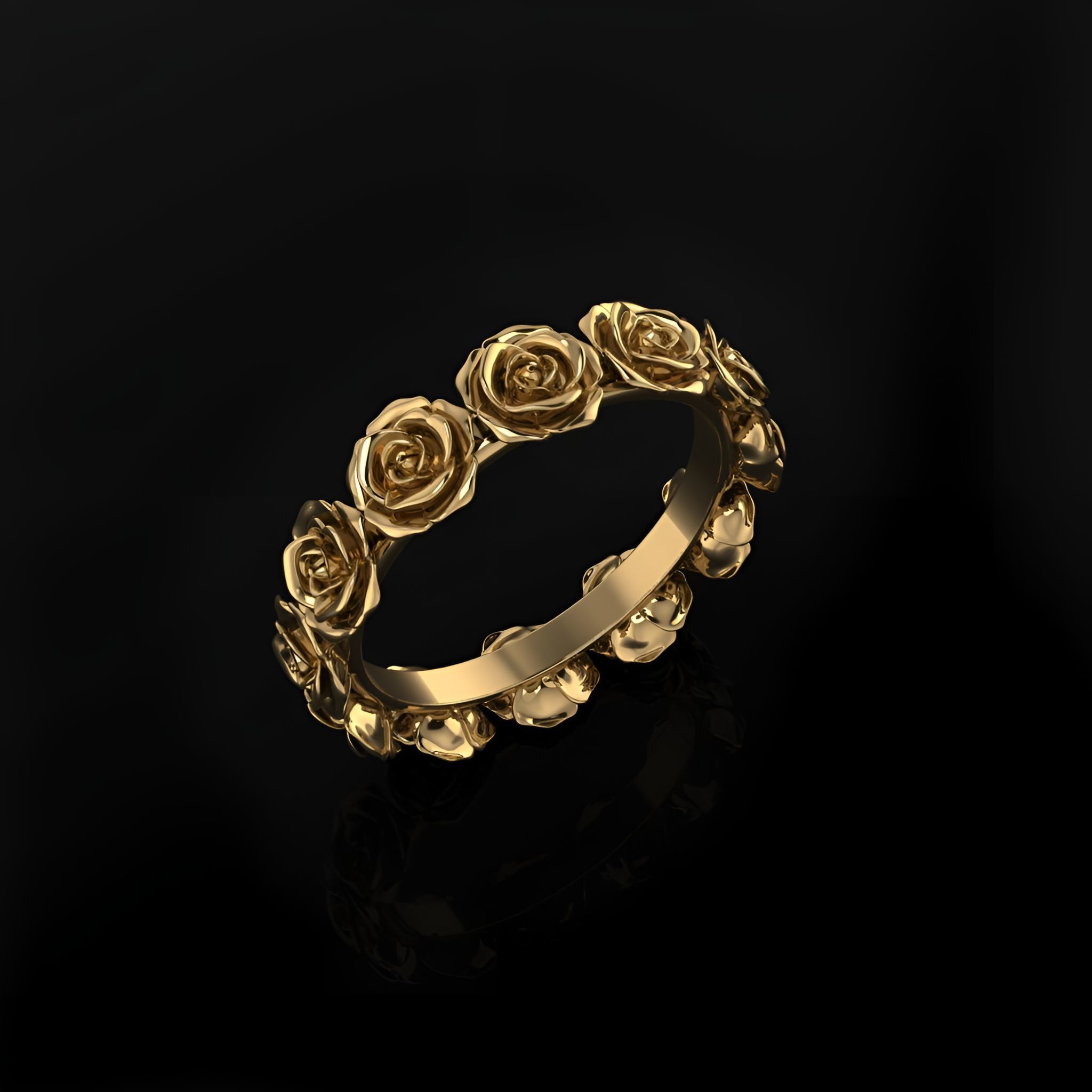 Rose Ring 3D print model_2