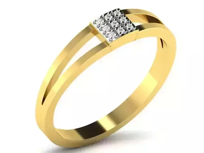 Light Weight Yellow Gold Diamond Ring DR-5891