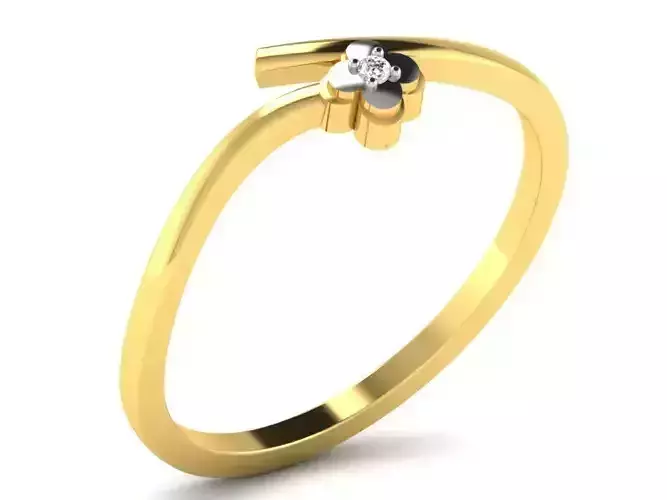 Light Weight Yellow Gold Diamond Ring DR-5901