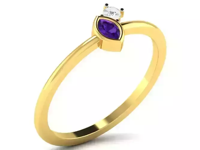 Light Weight Yellow Gold Diamond Ring DR-5903