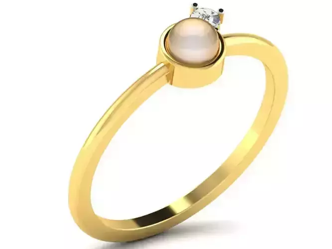 Light Weight Yellow Gold Diamond Ring DR-5904