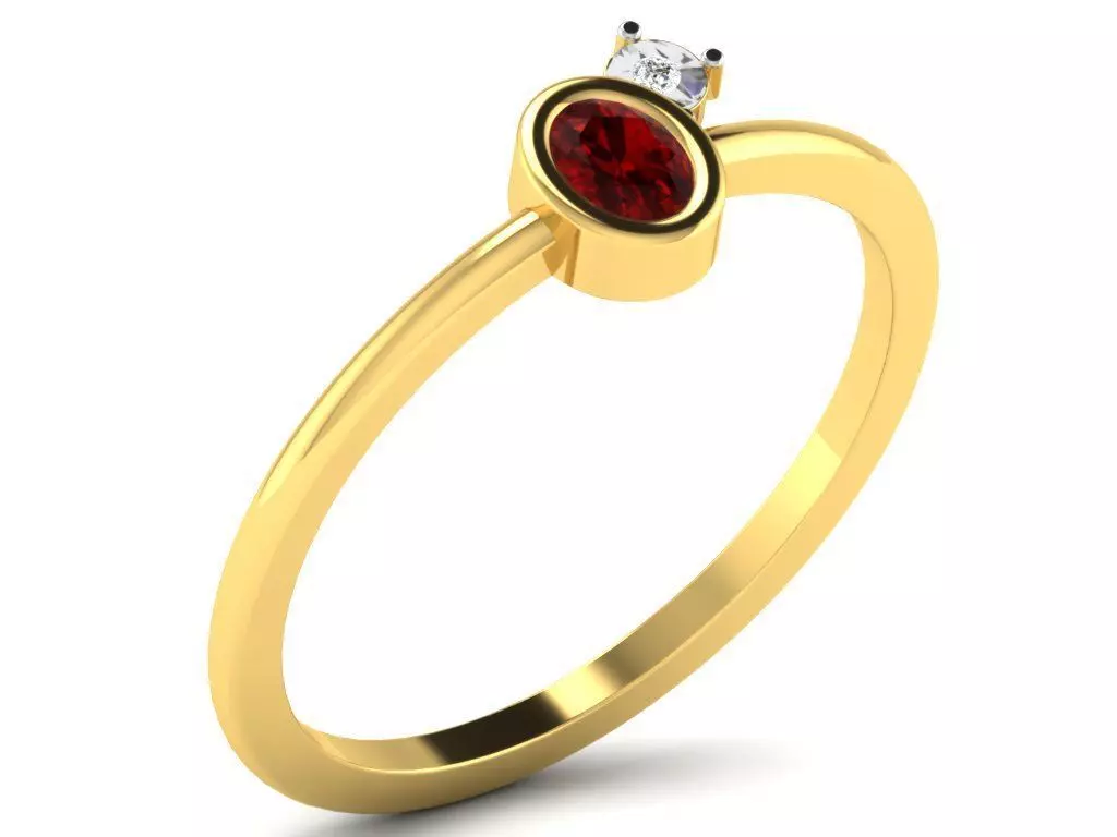 Light Weight Yellow Gold Diamond Ring DR-5905 3D print model