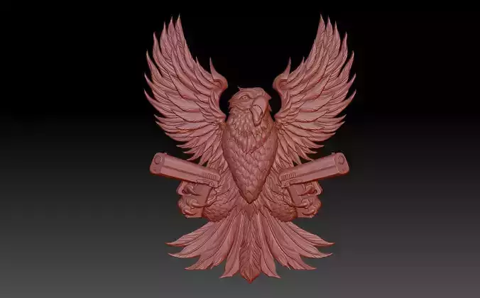 Eagle and pistols