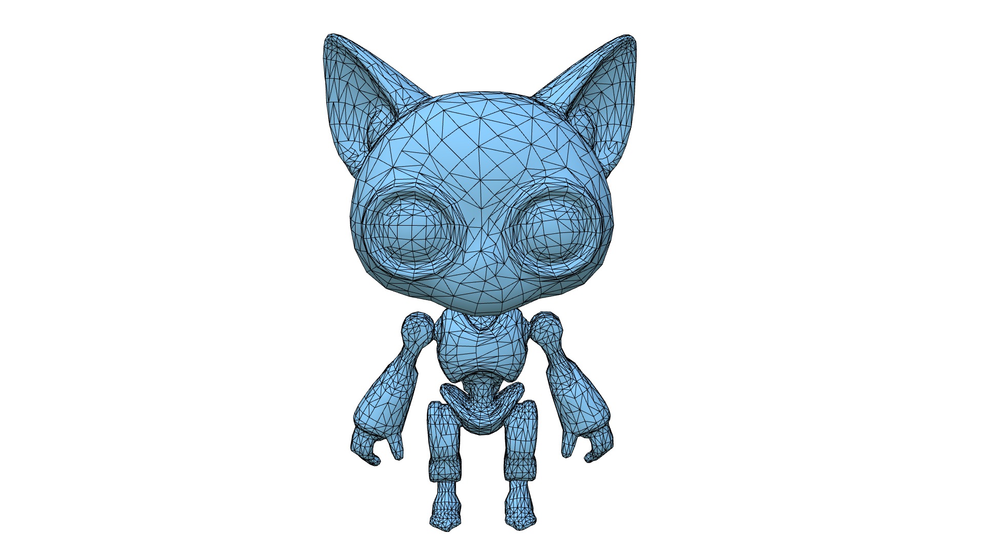 Circuit the Cyborg Cat Low-poly 3D model_5