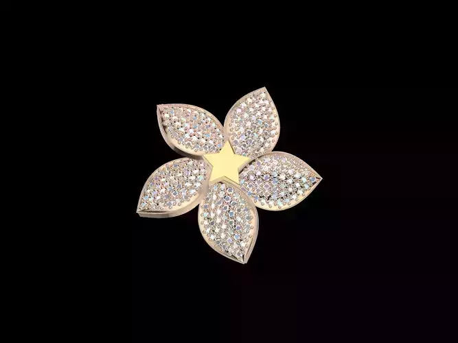 Pave Flower Petal Pendant