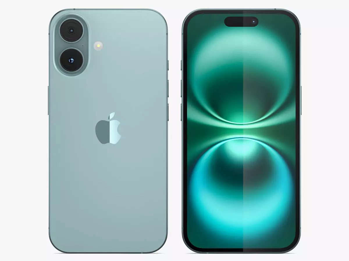 Apple iPhone 16 Teal 3D model