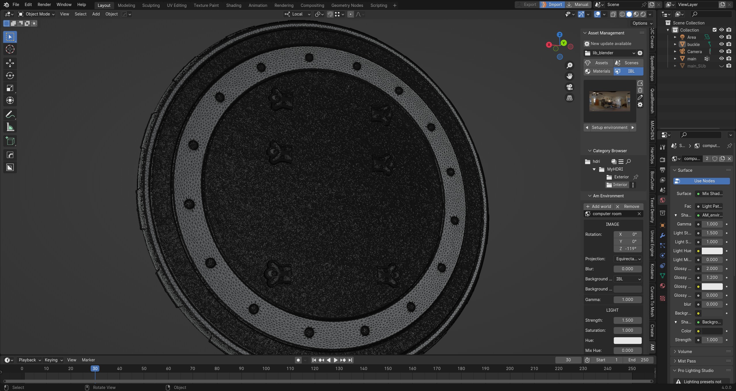 Wonder Woman power Shield high poly PBR material 3D model_6