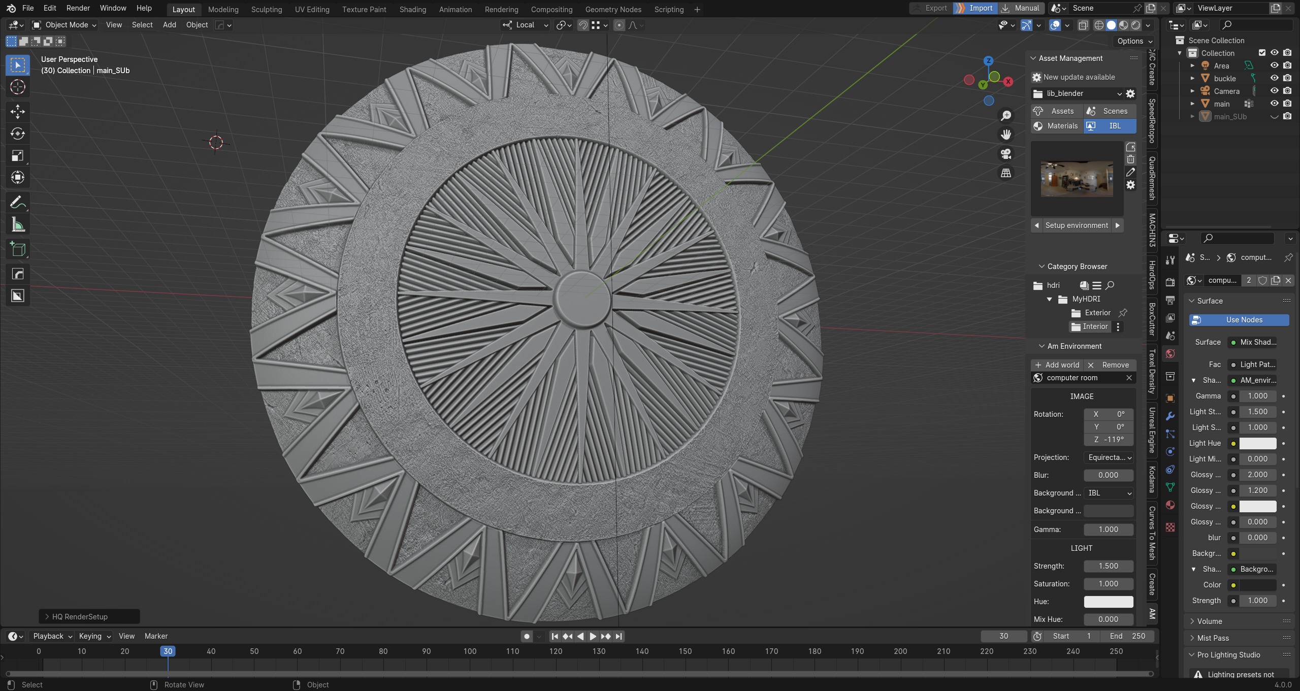 Wonder Woman power Shield high poly PBR material 3D model_3