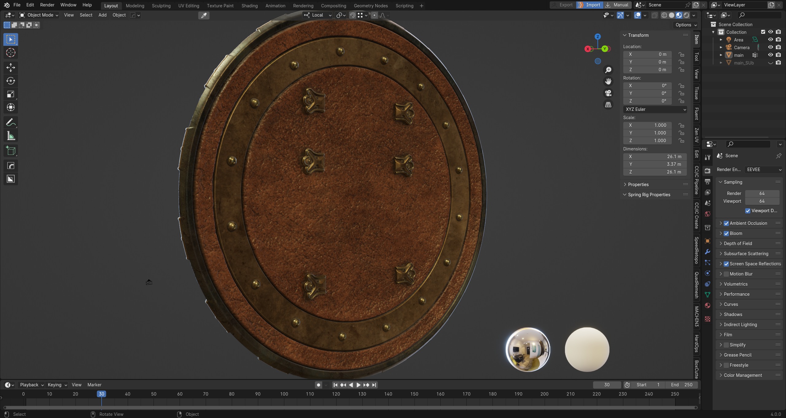 Wonder Woman power Shield high poly PBR material 3D model_21