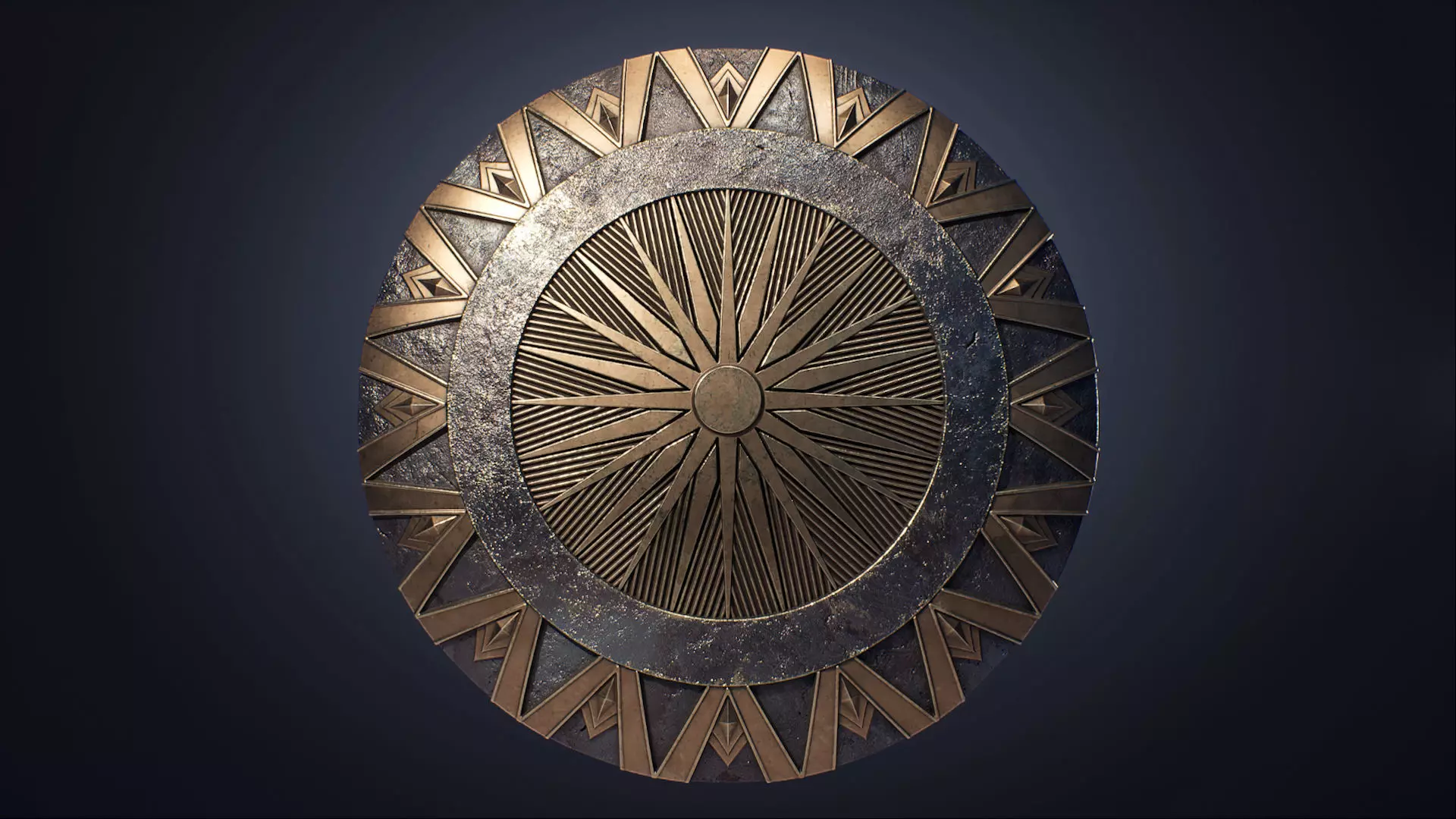 Wonder Woman power Shield high poly PBR material 3D model_0