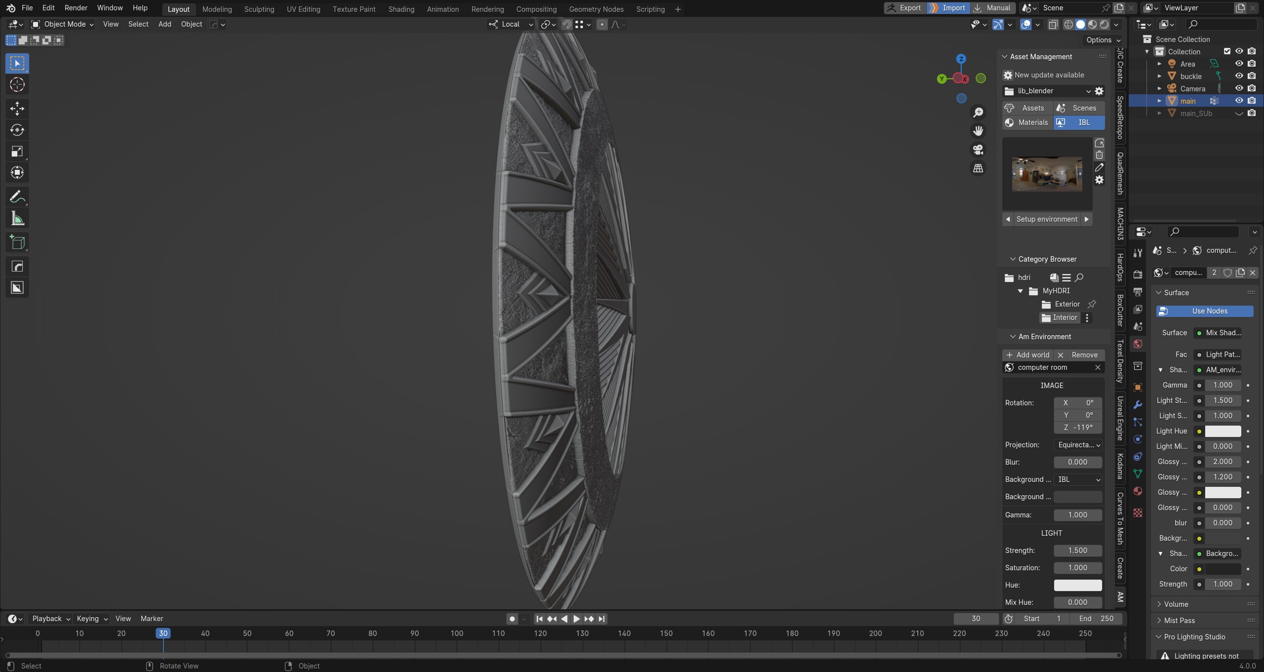 Wonder Woman power Shield high poly PBR material 3D model_11