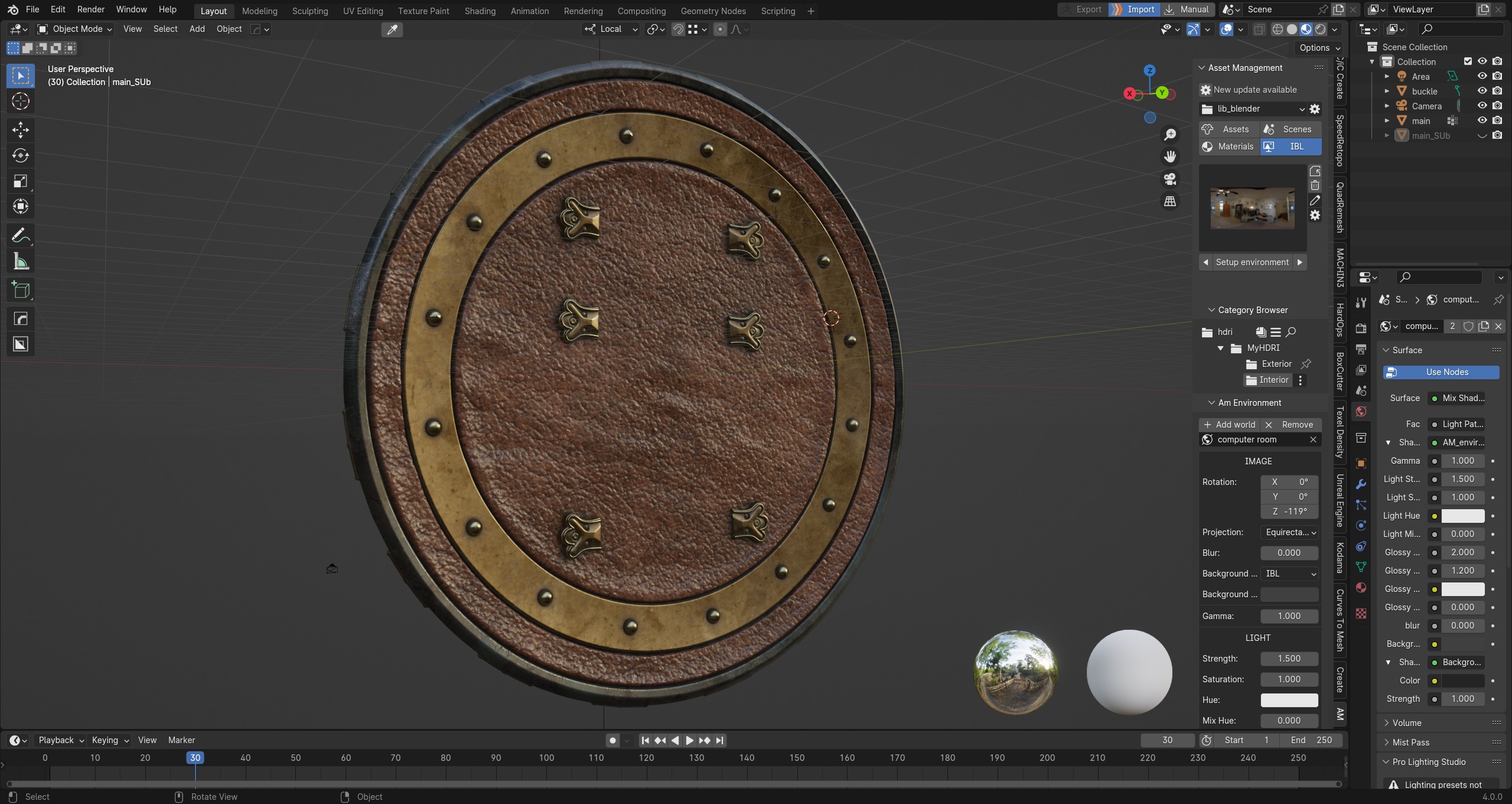Wonder Woman power Shield high poly PBR material 3D model_2