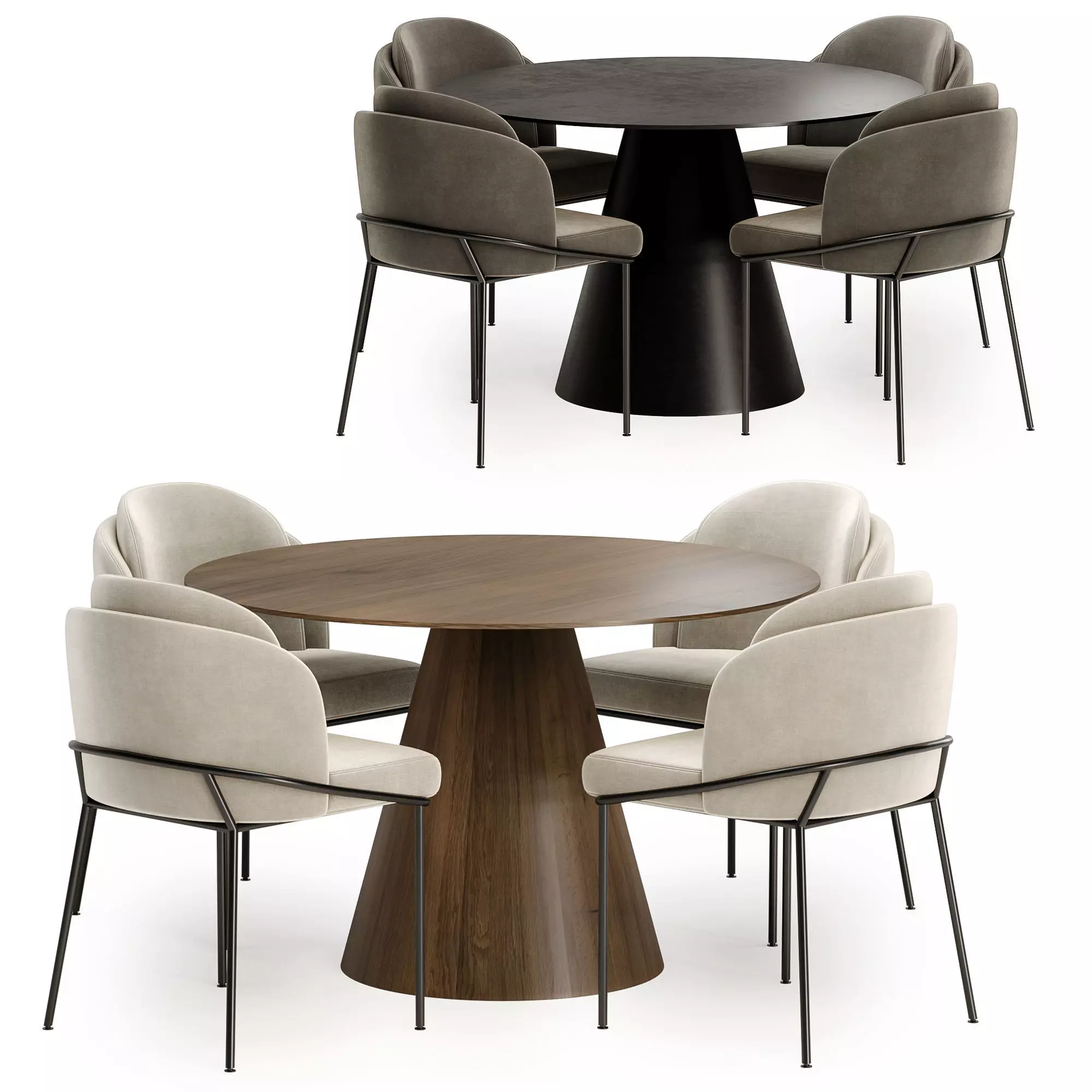 angelo chair with round table 3D model