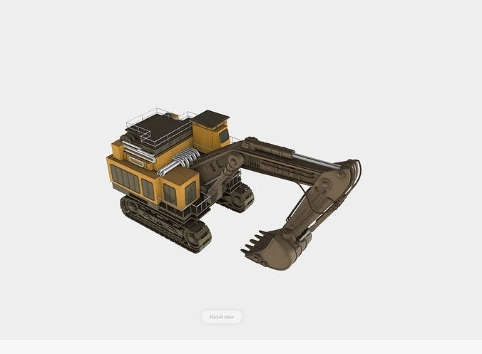 Historical Escavator Low-poly 3D model