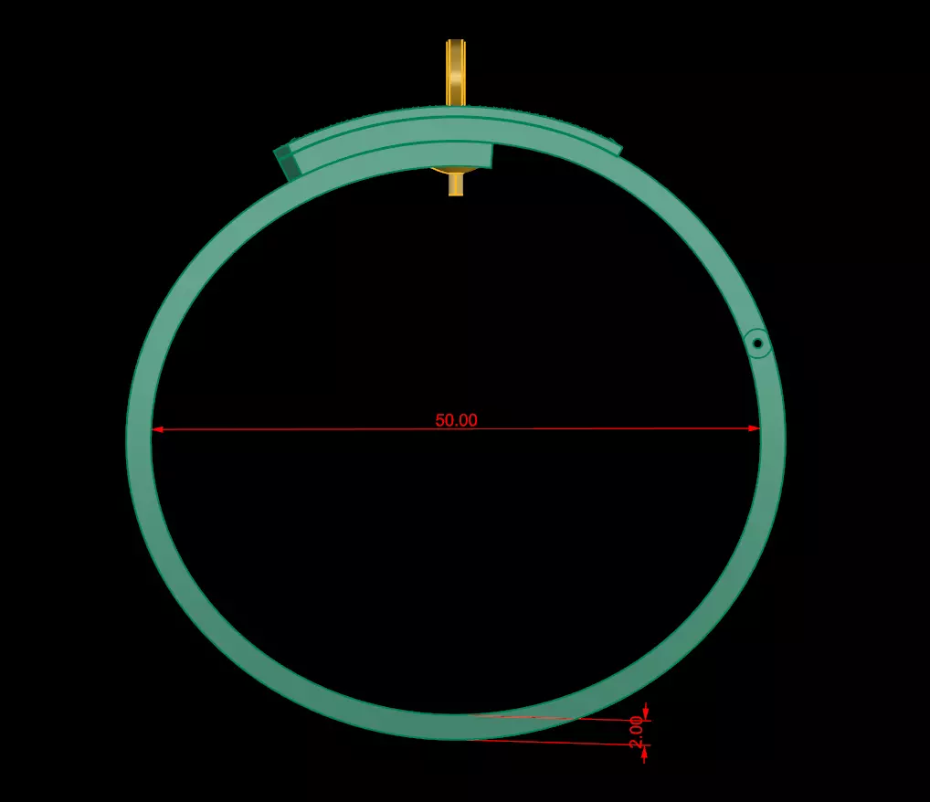 Hermes Kelly Bracelet Gold Diamond 3D print model_0