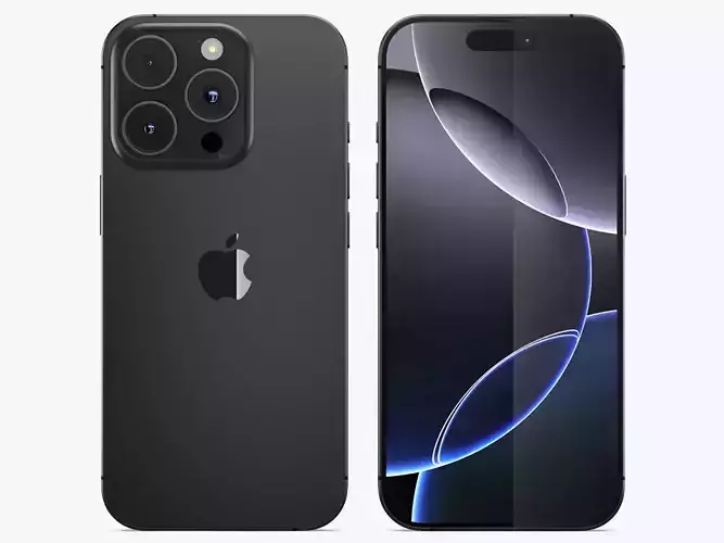 Apple iPhone 16 Pro Black Titanium 3D model
