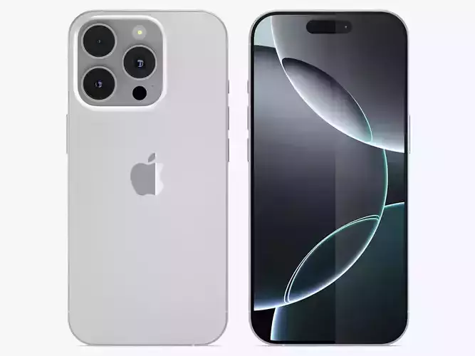 Apple iPhone 16 Pro White Titanium 3D model
