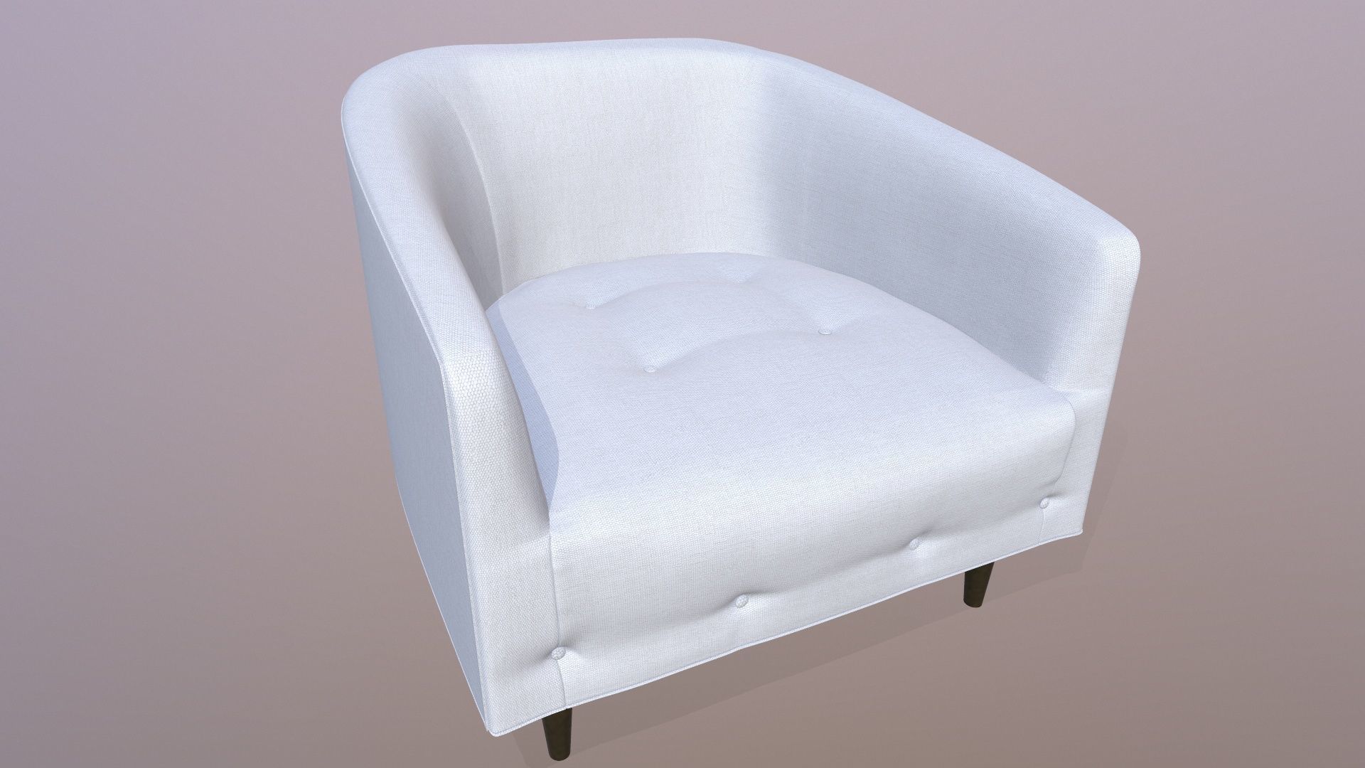 Tufted Accent Chair Low-poly 3D model_11