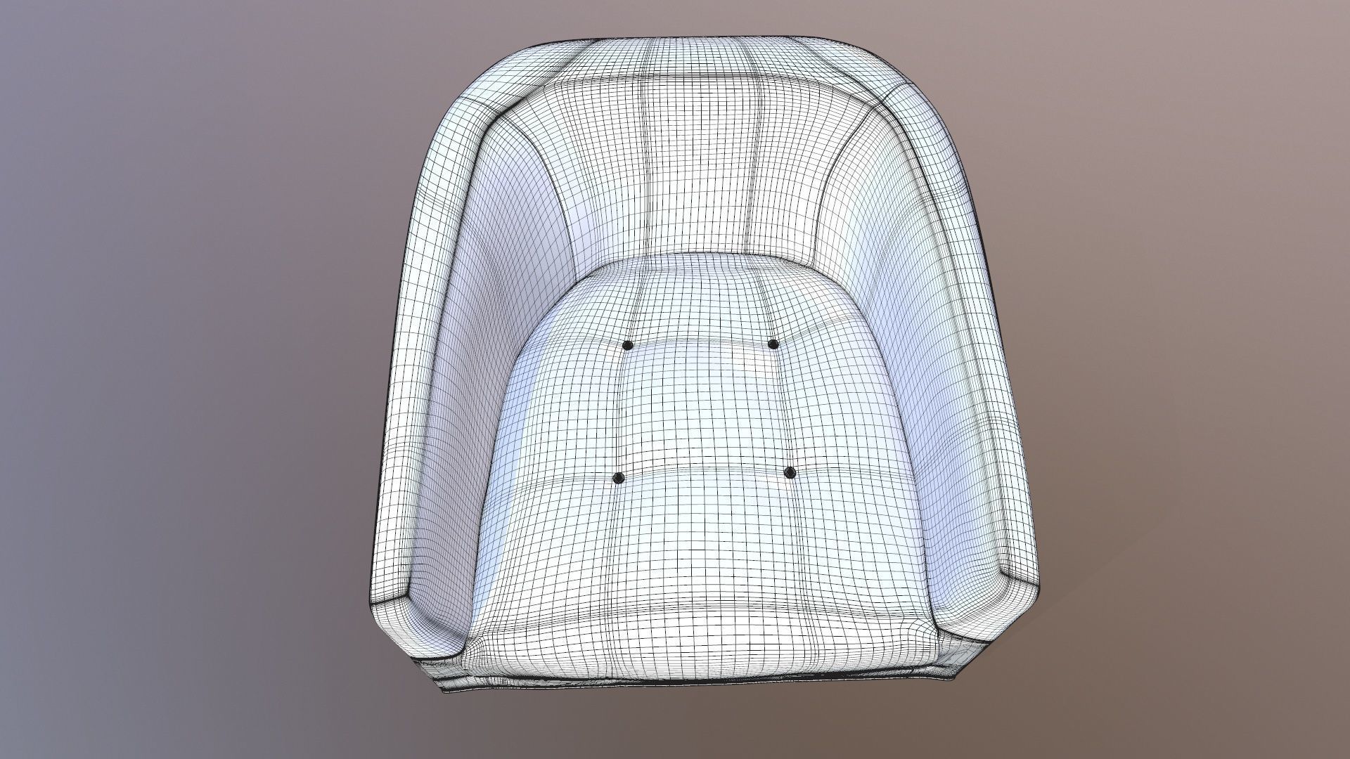 Tufted Accent Chair Low-poly 3D model_14