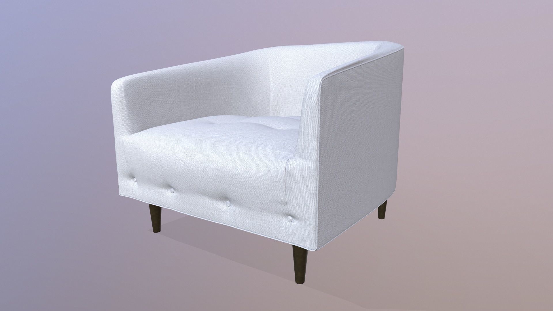 Tufted Accent Chair Low-poly 3D model_3